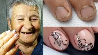 The first manicure in life at 76 | Very clean manicure and perfect highlights | Swirls Nail Design