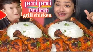 Spicy chicken peri peri tandoori chicken grill 😱//Maddy eats mukbang eating ASMR challenge#skrb2vlog
