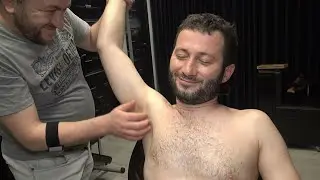 ASMR BARBER TICKLISH ARMPIT MASSAGE 💈 EAR BURN 💈 SHAVE 💈 CRACKS 💈 head,face,back,chest,hip massage