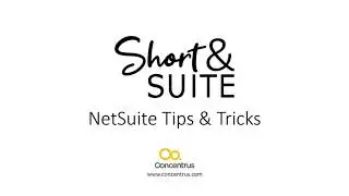 NetSuite Training: Short & Suite: Intro to Custom Segments