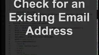 Checking Database Table for Existing Email