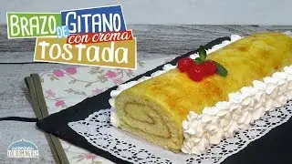 Brazo de gitano con crema tostada o pionono de crema. Loli Domínguez. Paso a paso