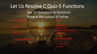 C Quiz-5 Functions|C Interview Questions And Answers|Mock Test|C Programs|C MCQ