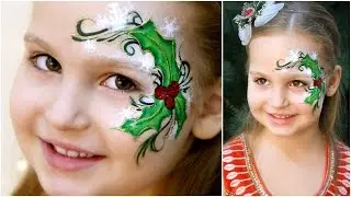Holly Christmas  — Fast & Easy Face Painting Tutorial