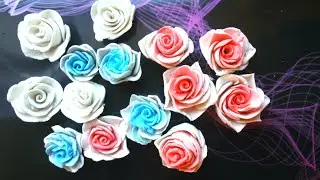 Реалистичные розы из FIMO light массы для открыток. МК.