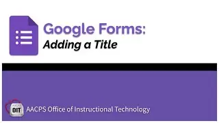 Google Forms: Adding a Title