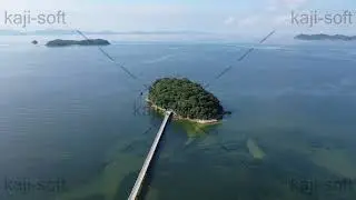 ドローン空撮映像・愛知県・三河湾・竹島・北側・右旋回