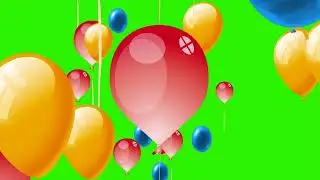 Balloons cartoon green screen [No Copyright]