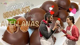 BOMBONES de CHOCOLATE 🍫 rellenos de AVELLANAS 🌰 CASEROS