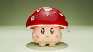 Modelling and rendering a cute Chibi Mushroom Mushy in Blender (Speed)