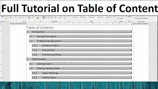 How To Create an Automatic Table of Contents in MS Word