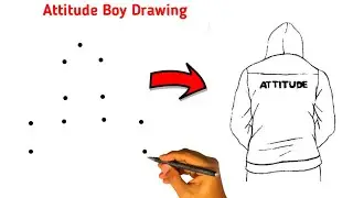How to Draw Attitude Boy turn from 11 dots | Easy Boy Drawing tutorial - Dots Drawing