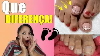CUTILAGEM DOS PÉS E ESMALTAÇÃO!! TRANSFORMAÇÃO INCRIVEL!! 😱😱😱