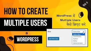 How to Create Multiple Users in WordPress | Create New User in WordPress