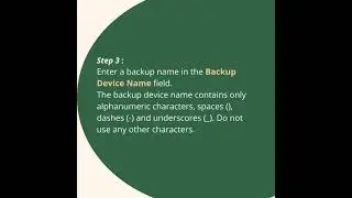 Configure Backup Devices