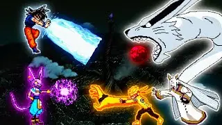 Goku LB (all form) & Beerus OP (all form) VS Naruto OP (all form) & Kaguya V1  in Jump Force Mugen🔥