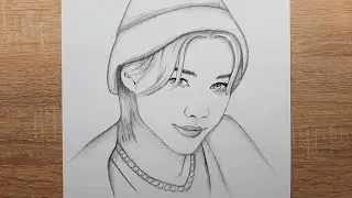 Stray Kids Felix Resmi Adım Adım Nasıl Çizilir - Kolay Karakalem Erkek Portre Çizimi