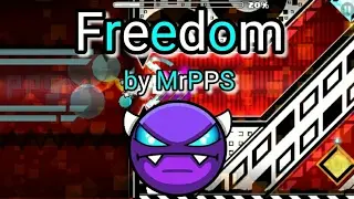 Geometry dash - freedom by mrpps (easy demon) 100% (3 coins) #27 !!!