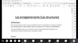 les enregistrements, les structures