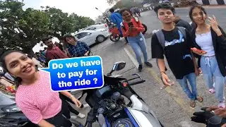 Girl want to ride on my bike | Sunday Marine drive mumbai moto vlog #bikeride