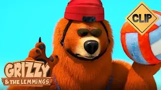 🏐🏖️ Beach Lifeguard 🐻🐹 Grizzy & the Lemmings / Cartoon