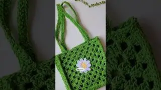 Bolso Granny Square con detalles para la  primavera 🌼🐇 #granny #crochet