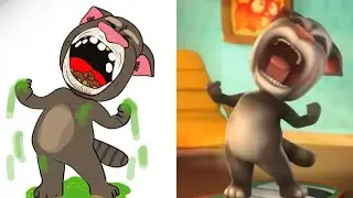 Laugh with My Talking Tom 2 Funny Drawing Meme -Try not To laugh 😂😂😂