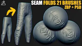 Seam Folds Brush for ZBrush