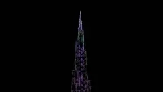 Neon light animation of Burj khalifa•Neon effects•Burj Khalifa•Neon animation