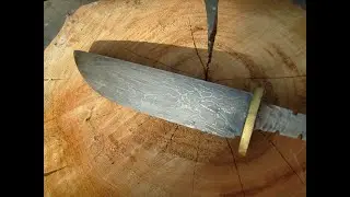 Клинок из пружинной шайбы, ковка клинка, закалка, отпуск, тест на твердость, спуски и травление