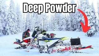 Deep Powder Snowbiking & Getting Stuck!