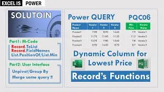 Power Query Solution: Dynamic Column for Lowest Price - Record’s Functions & User Interface (PQC06)