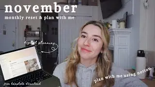 november monthly reset & plan with me 2023 | setting goals, monthly reflection & youtube analytics