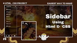 Sidebar Using Only Html CSS | Easiest Sidebar | Html CSS Project | 