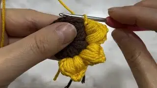 Harika örgü süs Ayçiçeği yapımı