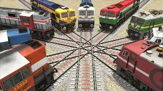 10 TRAINS CROSSING ON BUMPY'S RAILROAD CROSSING - Train Simulator 2022 || 
