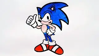 How to draw Sonic | Как нарисовать Соника | мультик раскраска для детей