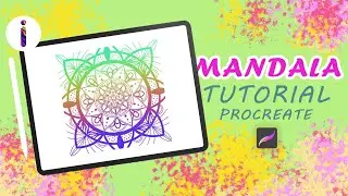 Drawing Tutorial Colorful Mandala in Procreate | Complete Tutorial For Beginners, SUPER EASY !!
