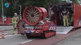 Blusrobot ingezet bij brand Singelgarage Alkmaar (1 juli 2020)