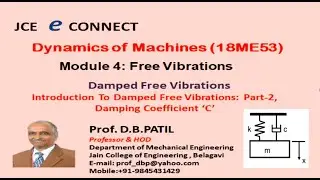 DOM : Introduction to Damped Free Vibrations Part-2 and Damping Coefficient 'C'