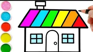 Drawing a picture of HOUSE with kids song | Нарисуй домик |