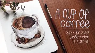 Cup of Coffee Watercolor Tutorial // New Ko-fi Page