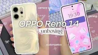 OPPO Reno 14 5G unboxing 📱🎀 Opal White 12GB RAM + 512GB ROM (camera test, gaming & cutomization)