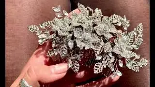 Comb with flowers crystals hair accessories wedding bridal