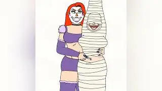Tickling mummified girl