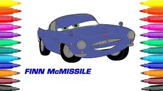 How To Coloring Disney Pixar CARS 2 Finn Mcmissile Coloring Pages For Kids Learn Funny Coloring Book