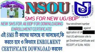 NSOU UG NEW ADMISSION21-22 ENROLLMENT CUM IDENTITY CARD DOWNLOAD FULL PROCESS/ENROLLMENT CERTIFICATE