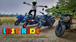 Royal Enfield Hunter 350 vs R15 vs KTM RC vs MT15😈| Kya Hua Ride pe?😃 Hunter 350 Review & Drag Race🔥