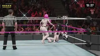 WWE 2K19 Yuna Gasai VS Minene Uryuu Bikini Top Thin Thong Stinkface Ironwoman (30 Mins)