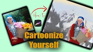 How to cartoonize yourself on Procreate | #shorts | 1 min tutorial